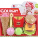 Plastic Play Food Set with Tray for Kids