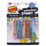 Trombones de bureau colorés 50 mm