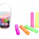 FLUO Gehwegkreide im Eimer, 15 Stk.