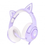 Casque gaming violet avec oreilles de chat ONIKUMA