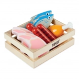 Tidlo Wooden Crate with Meat and Fish