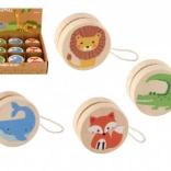 Wooden yo-yo with animals 5.5 cm