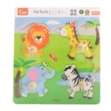 wooden zoo animal peg puzzle with large knobs