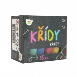 Colored sidewalk chalk in a box, 15 pcs