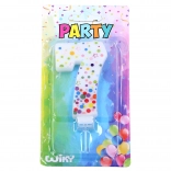 Party Candle Number 7 Polka Dots