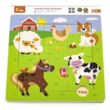 Wooden puzzle farm animals 9 pieces