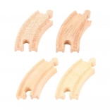 BIGJIGS RAIL short curved tracks for wooden railway, 4 pcs