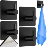 Zelfklevende metalen haken RUHHY, set van 4 – zwart, zonder boren