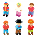 Jeujura Wooden Figures for Building Sets 6 pcs