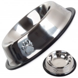 Stainless steel bowl for dogs and cats with non-slip rubber 150 ml