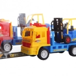 Plastic truck with lift and flywheel