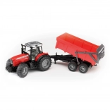 Bruder tractor MASSEY FERGUSON met kippende aanhanger, rood