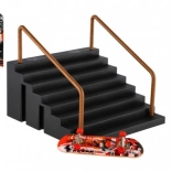 Fingerboard with stairs and handrail 9 cm