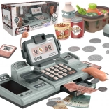 Kinderkasse mit Waage, Scanner und Korb für das Spiel im Geschäft