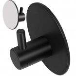 Zelfklevende zwarte handdoekhaak van staal