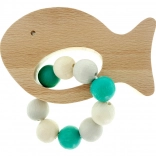 Wooden Rattle Fish Turquoise