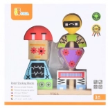 Wooden Stacking Pyramid ROBOTS with Pattern Cards, 8 Pieces – VIGA