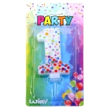 Party candle number 1 Polka Dots