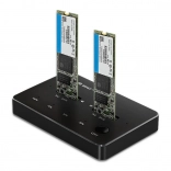 Dockingstation für 2× SSD M.2 SATA (NGFF) mit USB‑C Qoltec