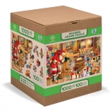 Wooden City Wooden Puzzle Santa’s Workshop 2-in-1, 1010 Pieces ECO