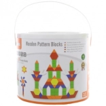 VIGA wooden flat blocks Montessori 250 pcs in a bucket