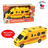 Ambulance à friction avec lumière et son, 19 cm