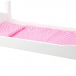 Wooden Doll Cradle with White Hearts