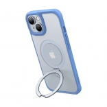 Torras Ostand Matte Hülle mit magnetischem Ring für iPhone 15 (dunkelblau)