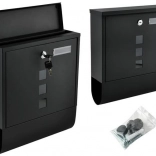 Boîte aux lettres A4 avec porte-journaux – noire