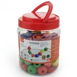 Stringing wooden beads