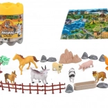 Set boerderijdieren 25 stuks met draagbare box en speelmat