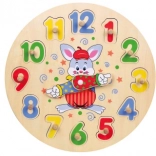Wooden Educational Clock – Peg Puzzle with 12 Pieces, 30 cm