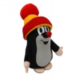 Little Mole plush with red-and-yellow beanie 25 cm