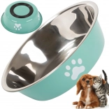 Metal non-slip bowl for dogs and cats 400 ml