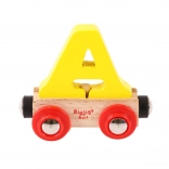Wagon en bois pour circuit de train avec la lettre A