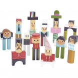 Vilac wooden blocks characters, 50 pieces