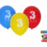 Aufblasbare Luftballons 30 cm mit Zahl 3 – Set mit 5 Stück