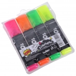 Set of highlighters with a thick chisel tip, 4 colors