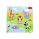 Mini puzzle en bois Safari – 5 pièces