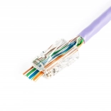 Durchführungsstecker RJ45 (8P8C) Cat.5e, ungeschirmt, AWG 26–24, Packung 100 St.
