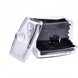 Elegante transparante dispenser voor wattenstaafjes van acryl