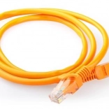 Network patch cable Cat 5e UTP 0.5 m, orange, with molded boots