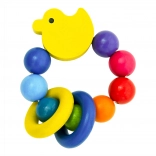 Detoa duckling with rings – wooden rattle for babies