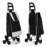Chariot de courses ModernHome, noir, sac de 25l, 6 roues, cadre en métal