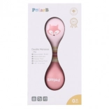 Wooden double-ended rattle ball with fox Polar B