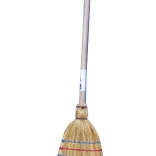 Rice straw broom with wooden handle 74 cm