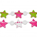 Chaîne pour poussette avec étoiles et fleurs
