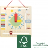 Educational Calendar with Clock for Children in German