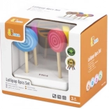 Sucettes colorées en bois Viga - ensemble de 6 pièces