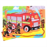 Wooden Puzzle Firefighters 9 Pieces Bigjigs Toys